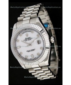 Rolex Oyster Perpetual Day Date Swiss Replica Watch in White Mother of Pearl Dial