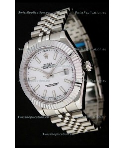 Rolex DateJust Swiss Replica Watch in White Dial
