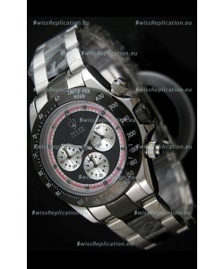 Rolex Daytona Cosmograph Swiss Replica Black PVD Watch in Silver Subdials 