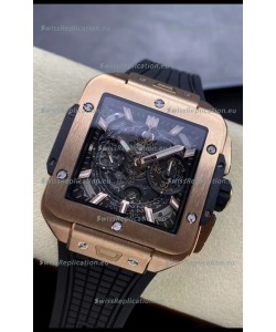 Hublot Square Bang Unico Rose Gold Titanium Chronograph Watch 1:1 Mirror Replica