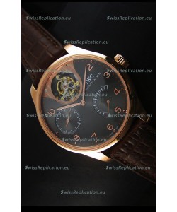 IWC IW504602 Portugieser Tourbillon Rose Gold Watch in Grey Dial 
