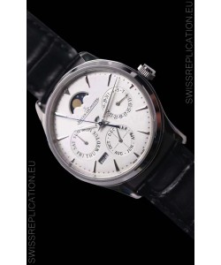Jaeger LeCoultre Master Ultra Thin Perpetual Swiss Replica Watch in White Dial 