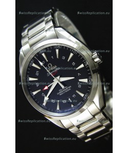 Omega Seamaster Aqua Terra GMT 150M 43MM 1:1 Mirror Replica Watch Black Dial