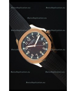 Patek Philippe Aquanaut Jumbo Rose Gold 1:1 Mirror Replica Watch - Wine Colored Dial