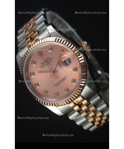 Rolex Datejust Replica Watch Rose Gold with Diamonds Dial in 36MM with 3135 Swiss Movement 