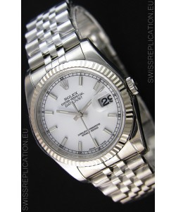 Rolex Datejust Japanese Replica Watch - White Dial in 36MM with Jubilee Strap