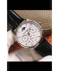 Jaeger LeCoultre Master Ultra-Thin Perpetual Calendar White Dial Swiss Replica Watch 