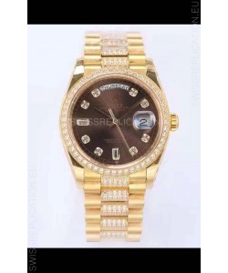 Rolex Day Date Presidential 18K Yellow Gold Watch 36MM - Brown Dial 1:1 Mirror Quality Watch