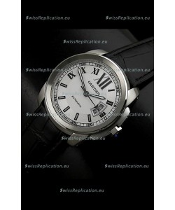 Cartier Calibre de Cartier Swiss Replica Automatic Watch in White Dial