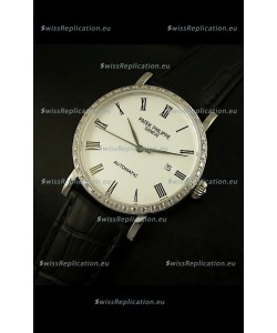 Patek Philippe Calatrava 5120 Swiss Replica Watch in Steel Casing - Roman Hours