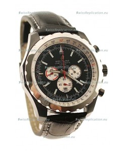 Breitling Chrono-Matic Chronometre Japanese Replica Watch in Black Strap
