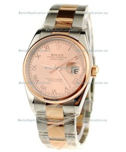 Rolex Day Date Two Tone Swiss Watch in Pink Gold Dial