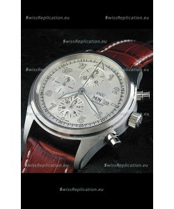 IWC Der Flieger Chronograph Swiss Replica Watch in White Dial