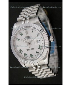 Rolex DateJust Japanese Replica Watch in Green Roman Hour Markers