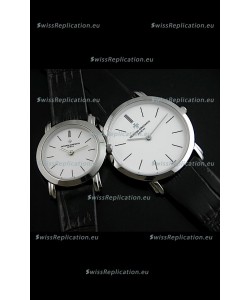Vacheron Constantin Classical Couple Japanese Steel Watch in Leather Strap