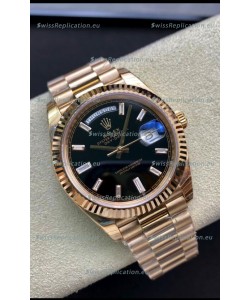 Rolex Day Date 40MM 228238a 1:1 Rose Gold in Black Dial 1:1 Mirror Replica Watch