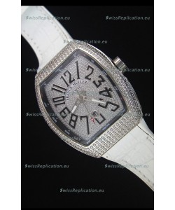 Franck Muller Vanguard Swiss Replica Watch in Diamonds Encrusted Dial