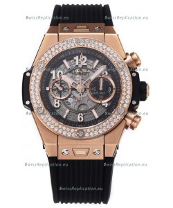 Hublot Big Bang Unico Rose Gold Diamonds Bezel 1:1 Mirror Edition Swiss Replica Watch