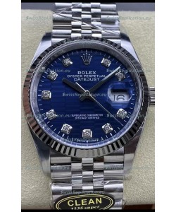 Rolex Datejust Cal.3235 Movement 1:1 Mirror Replica 904L Steel 36MM - Blue Fluted Motif Dial