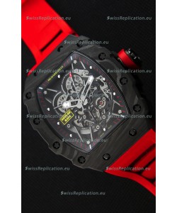 Richard Mille RM35-2 Rafael Nadal Forged Carbon Case with Red Rubber Strap