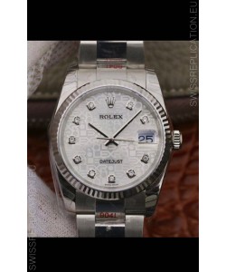 Rolex Datejust 36MM Cal.3135 Movement Swiss Replica Watch in 904L Steel Casing in White Dial