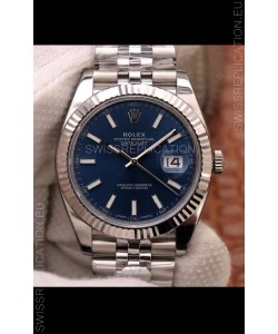 Rolex Datejust 41MM Cal.3135 Movement Swiss Replica Watch in 904L Steel Casing Blue Dial