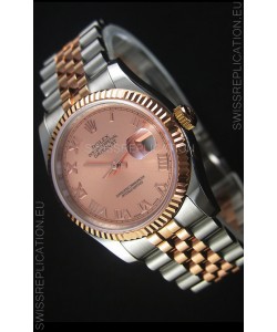 Rolex Datejust Replica Japanese Watch - Two Tone Rose Gold Plating with Champange Dial in 36MM Casing