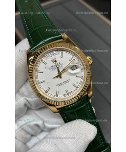 Rolex Day Date Yellow Gold Casing Watch in White Dial 36MM - 1:1 Mirror Quality 