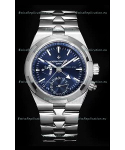 Vacheron Constantin Overseas Dual Time 1:1 Mirror Swiss Replica Watch in Blue Dial 