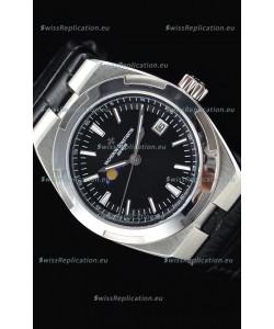 Vacheron Constantin Overseas MoonPhase Stainless Steel Swiss Watch in Black Dial