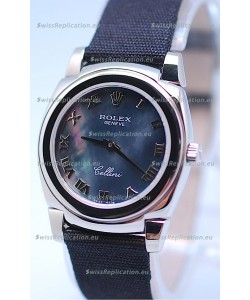 Rolex Cellini Cestello Ladies Swiss Watch in Black Pearl Face
